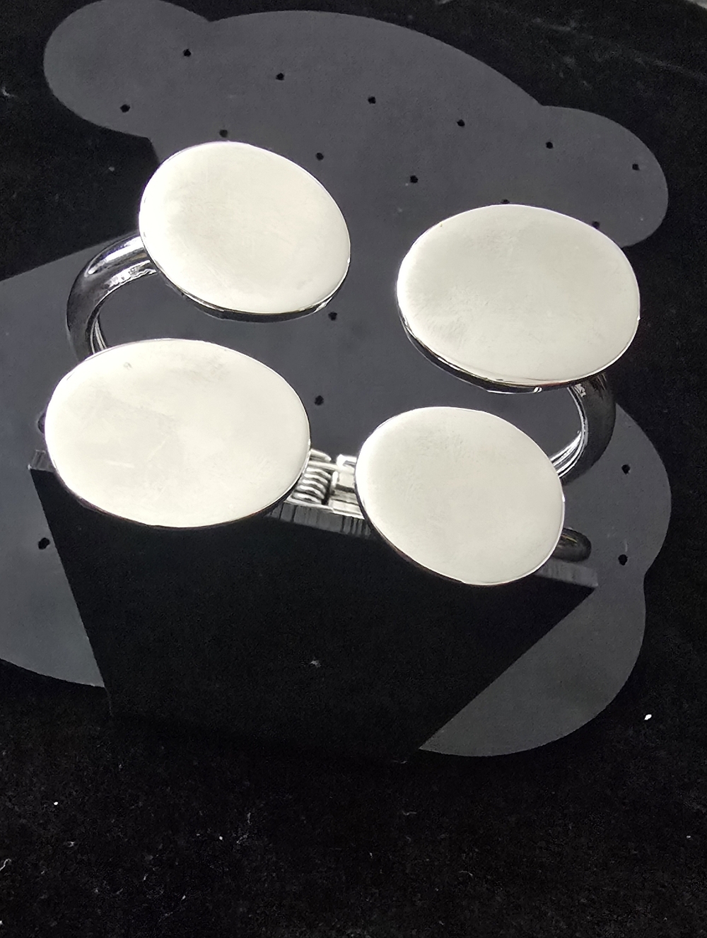 Silver-Tone Four Disc Cuff Bracelet - Women Jewelry